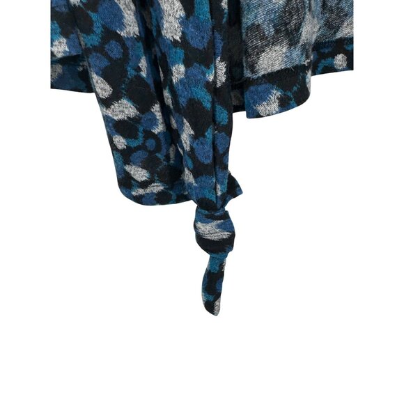 Chicos Blue & Black Abstract Print Open Front Cardigan Size 3 US XL - Picture 2 of 7